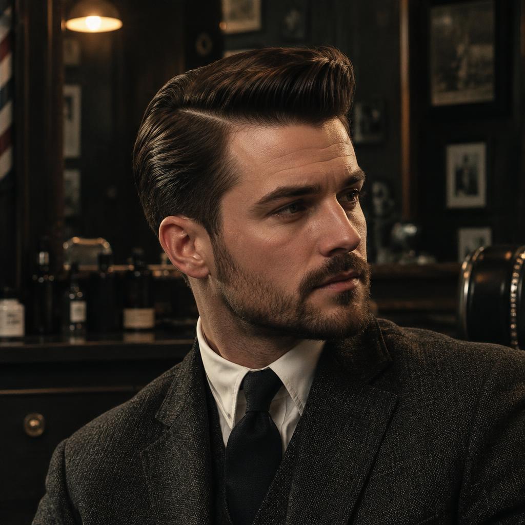 Corte clássico penteado para o lado